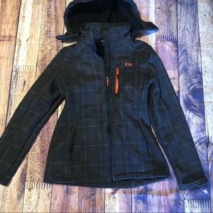 CB Sport Plaid and Coral Winter Coat